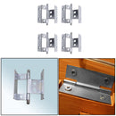 4X Four Fold Bend Hinges Wrap Cabinet Door Hinge Hardware Iron + Hanging Chrome