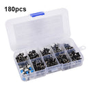 180 Pcs 10 Value Tactile Push Button Switch Micro-Momentary Tact Assorted Kit