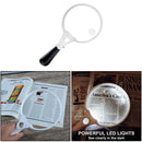 2X 4X 25X Magnifying Glass 5.5" Extra Large Handheld 3 LED Magnifier Loop Loupe