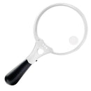 2X 4X 25X Magnifying Glass 5.5" Extra Large Handheld 3 LED Magnifier Loop Loupe