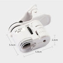 2pcs 9595W 60X Magnifying Glass LED UV Light Mini Mobile Phone Clip Microscope