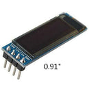 2X 0.91'' 128x32 IIC I2C Blue OLED LCD Display DIY Module DC 3.3V 5V For Arduino