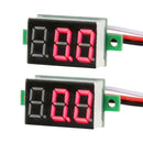 2 x Mini DC 0-100V Red LED 3-Digital Display Voltage Voltmeter Panel Motor New