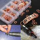 150pcs M5-M22 Copper Washer Gasket Set Flat Ring Seal Assortment Kit with Box