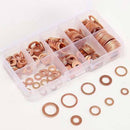150Pcs M5-M22 Assorted Copper Washer Flat Ring Gasket Set Hardware Fastener