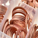 150pcs M5-M22 Copper Washer Gasket Set Flat Ring Seal Assortment Kit with Box