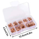 150pcs M5-M22 Copper Washer Gasket Set Flat Ring Seal Assortment Kit with Box