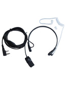 Throat Mic Air Acoustic Tube Earpiece Headsets for Walkie Talkie Black