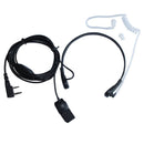 Throat Mic Air Acoustic Tube Earpiece Headsets for Walkie Talkie Black