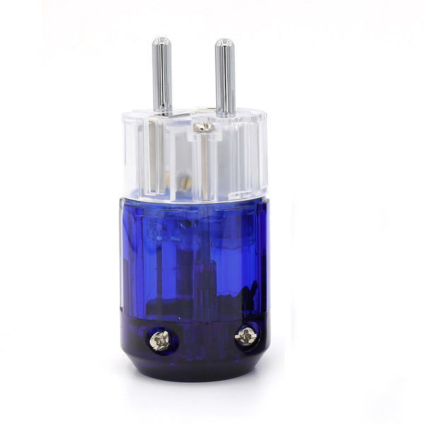 C-037 P-037E Rhodium Plated EUR Schuko AC EU Power Plug IEC Power Connector New