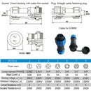 1 Set 3 Pin Wiring Waterproof Connector IP68 Circular Air Plug Socket SP16 New