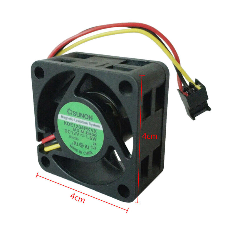 1 x SUNON KDE1204PKVX 12V 1.6W 3pin Cooler Cooling Fan 40*40*20mm Black Best