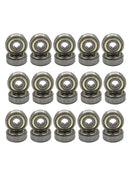 30x Ball Bearing Dual Shielded Metal Chrome Skateboard Inner Diameter 8 (mm)