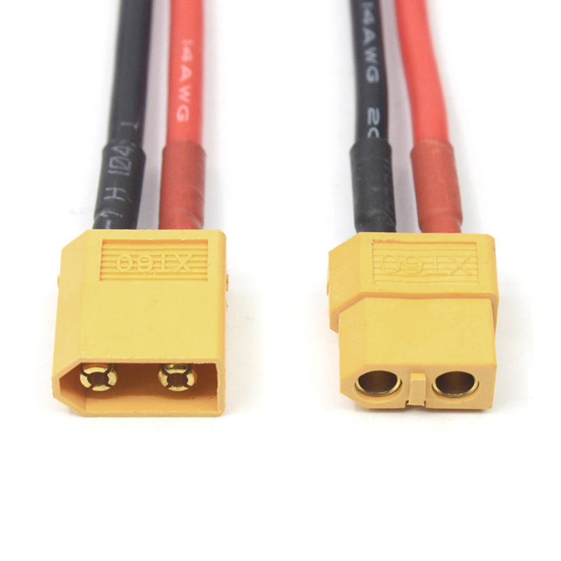 2PCS of XT60 Battery Male Connector Female Plug with Silicon 14 AWG Wire 88A