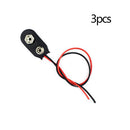 3x 12V (12 Volt) Mini Battery Cable Power Supply Cable Snap-On 15cm Long Plugs