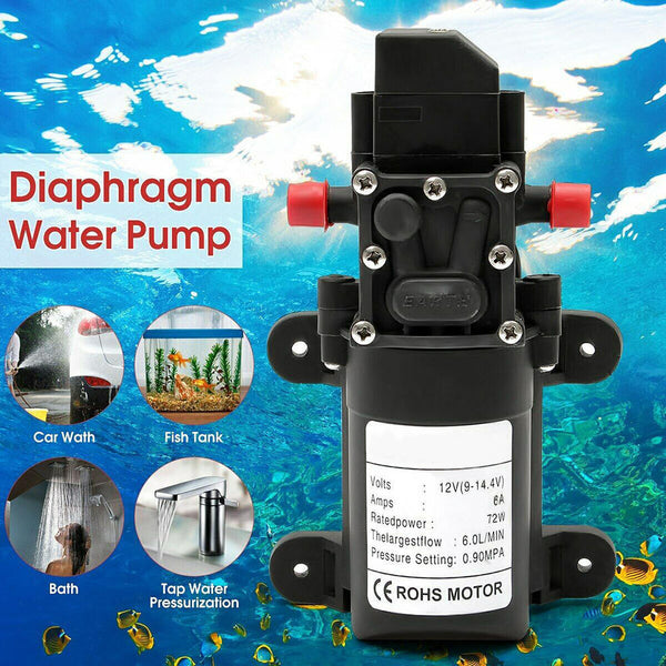 1*12V Water Pump Self Priming Pump Diaphragm High Pressure Automatic Switch New