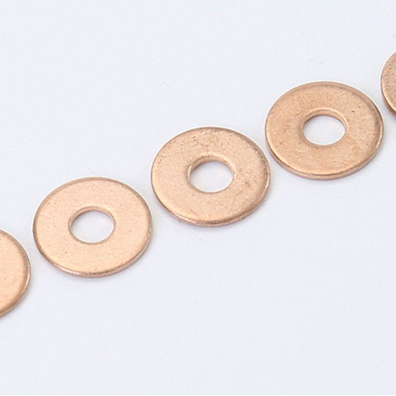 100x Solid Copper Crush Washers Seal Flat Oil Brake Ring Kit 6*2*0.8mm Durable