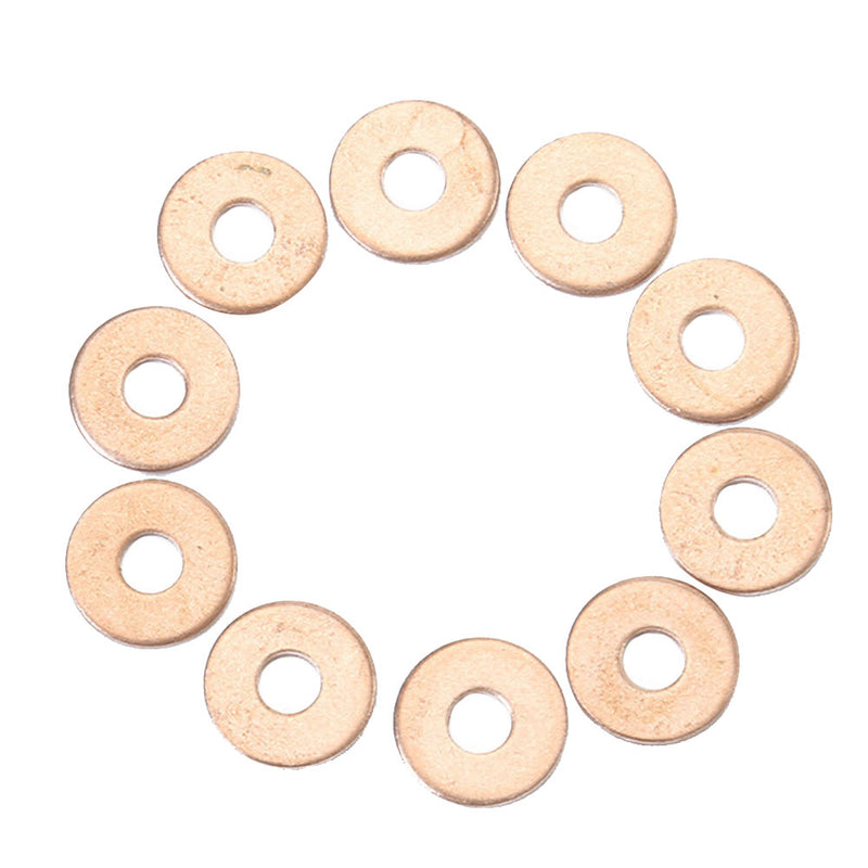 100x Solid Copper Crush Washers Seal Flat Oil Brake Ring Kit 6*2*0.8mm Durable