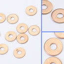 100x Solid Copper Crush Washers Seal Flat Oil Brake Ring Kit 6*2*0.8mm Durable