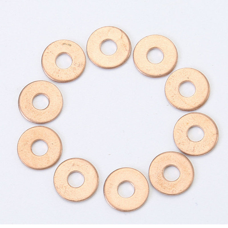 100x Solid Copper Crush Washers Seal Flat Oil Brake Ring Kit 6*2*0.8mm Durable
