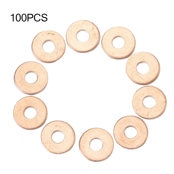 100x Solid Copper Crush Washers Seal Flat Oil Brake Ring Kit 6*2*0.8mm Durable