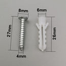 20 Set Concrete Brick 6x26mm Wall Screw Anchor Plugs w/ Self-tapping Screws