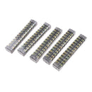 5pcs 12 Position Barrier Block Terminal Strip Wire Connector TB1512L 600V15A