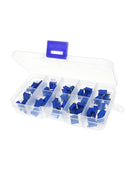 50Pcs 10 Values 3296W Blue Variable Resistor Trimmer Potentiometer With Box