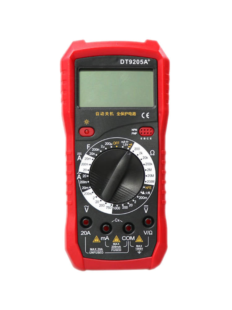 Portable Handheld LCD Display Digital DT9205A+ Multimeter With Test Lead Probe