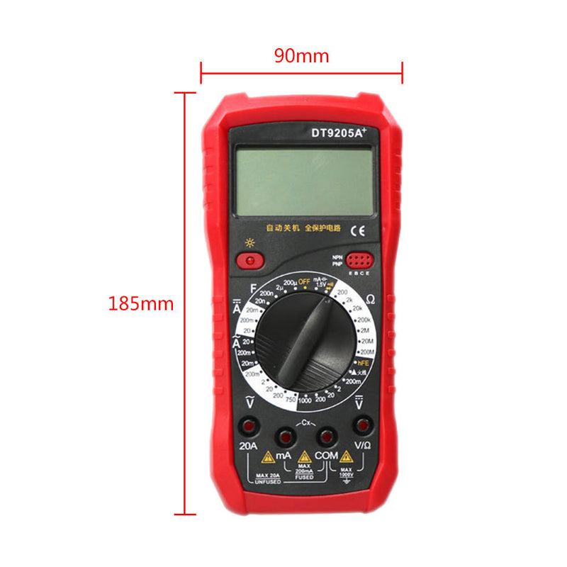 Portable LCD Display Digital DT9205A+ Multimeter With Test Lead Probe New Hot