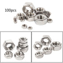 100pcs Stainless Steel M3 3mm Hex Full Nuts Screw Metal Hexagon Screw Nuts