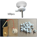 100pcs Mini Picture Photo Oil Painting Mirror Frame Nail Hook Hanger White