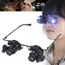 20 X Magnifier Magnifying Eye Wear Glass Loupe Jeweler Watch Repair w/ LED Hot