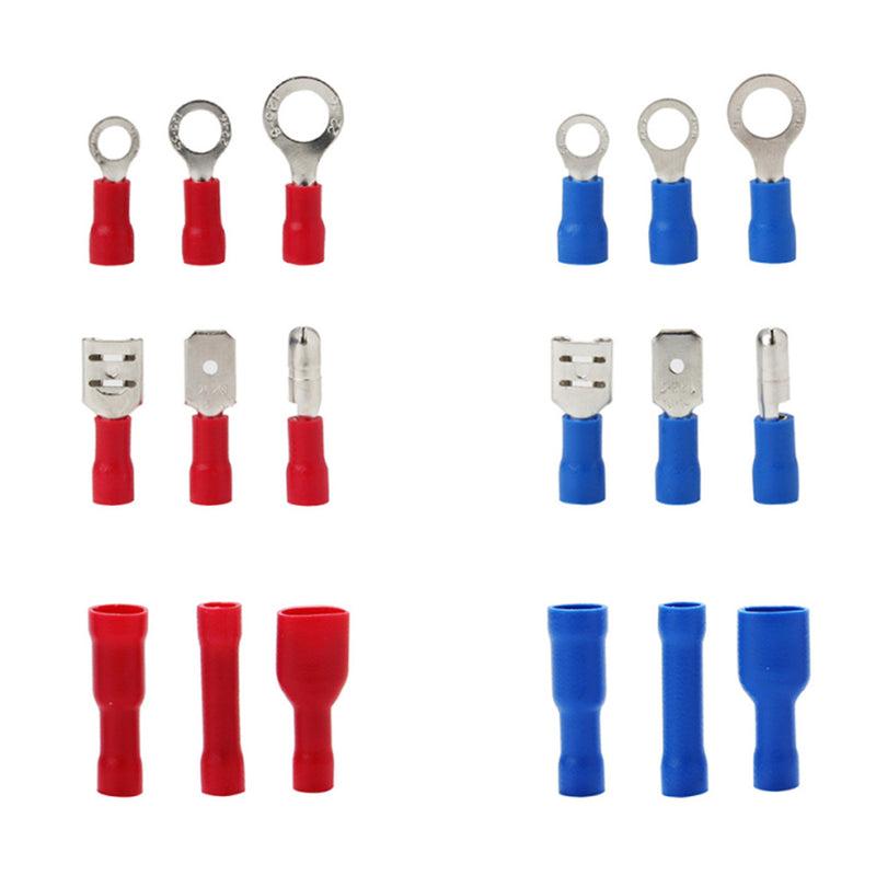 400pcs Insulated Spade Ring Electrical Wire Cable Connector Terminal Male Female
