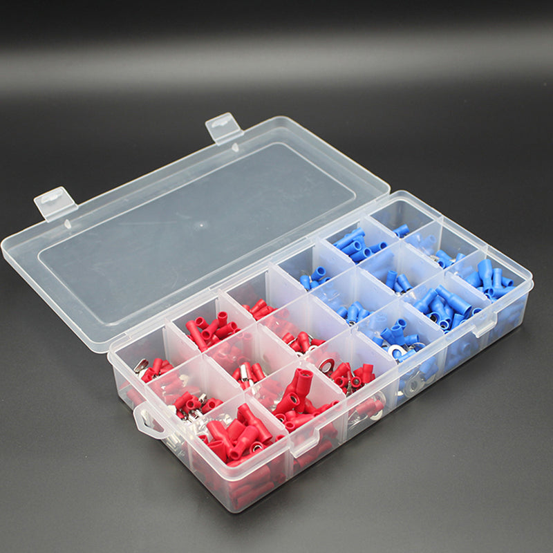 400pcs Insulated Spade Ring Electrical Wire Cable Connector Terminal Male Female