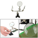 Adjustable Helping Hand Soldering Stand Glass Lens 5-8X Magnifier Alligator Clip