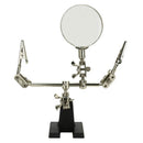 Adjustable Helping Hand Soldering Stand Glass Lens 5-8X Magnifier Alligator Clip