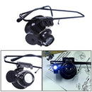 Head Wear Magnifying Glass LED Light Visor Electronics Jewelry Lens Solder Iron