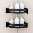 Triangular Bath Storage Holder Shelf Bathroom Corner Rack Single Tier Black