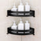 Triangular Bath Storage Holder Shelf Bathroom Corner Rack Single Tier Black
