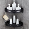 Triangular Bath Storage Holder Shelf Bathroom Corner Rack Single Tier Black