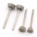 3Pcs Diamond Grinding Head Burrs Grind Inverted Trapezoid Stone Jade Engraving