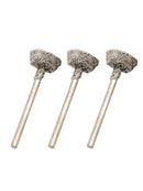 3Pcs Diamond Grinding Head Burrs Grind Inverted Trapezoid Stone Jade Engraving