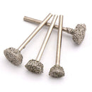 3Pcs Diamond Grinding Head Burrs Grind Inverted Trapezoid Stone Jade Engraving