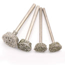 3Pcs Diamond Grinding Head Burrs Grind Inverted Trapezoid Stone Jade Engraving