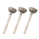 3Pcs Diamond Grinding Head Burrs Grind Inverted Trapezoid Stone Jade Engraving