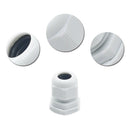 20X PG7 Cable Gland Waterproof Plastic Wire Glands Joints White for 3-6.5mm Dia