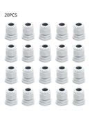 20X PG7 Cable Gland Waterproof Plastic Wire Glands Joints White for 3-6.5mm Dia