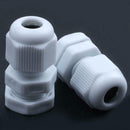 20Pcs Waterproof Cable PG7 Connector Gland Nylon Plastic White
