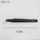 6pcs ESD 10-15 Safe Anti-static Stainless Steel Tweezers Maintenance Repair Hot